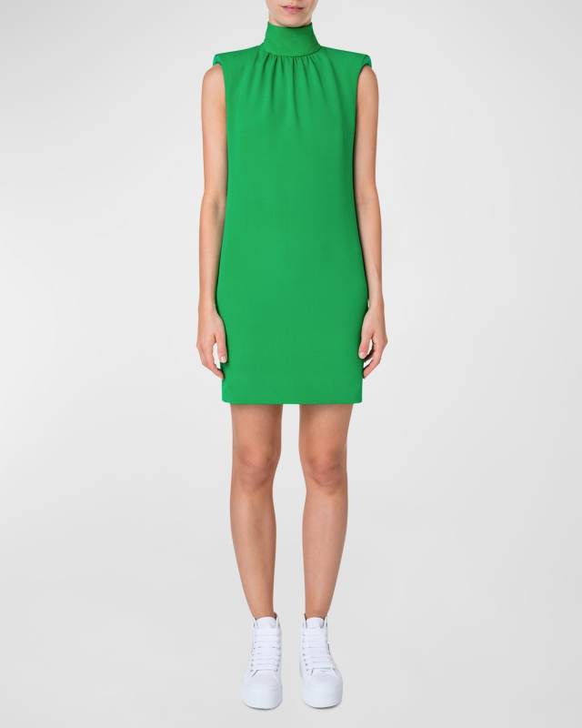 Dropped Shoulder Cape Silk Mini Dress